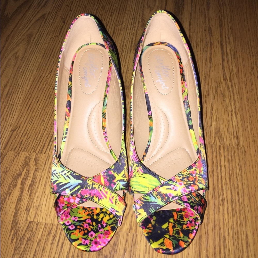 Floral Cork Wedges